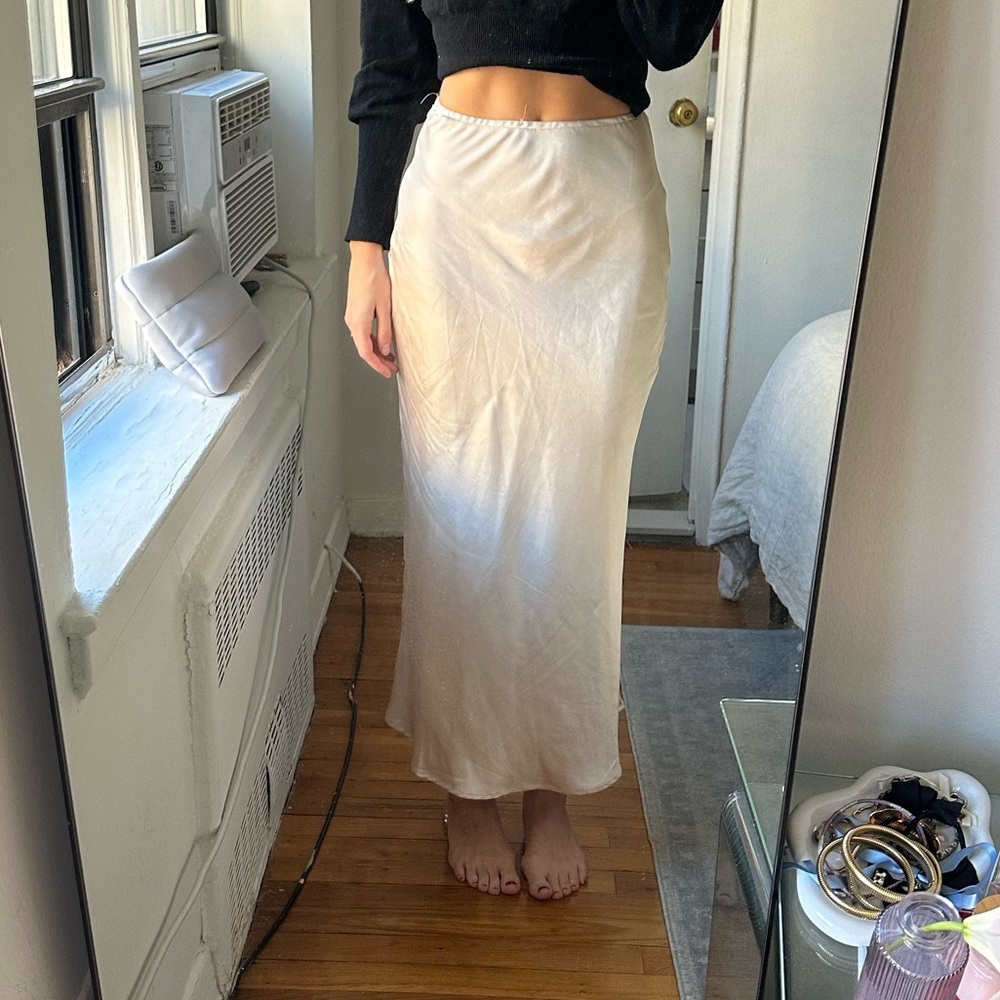 Gold silk maxi skirt
